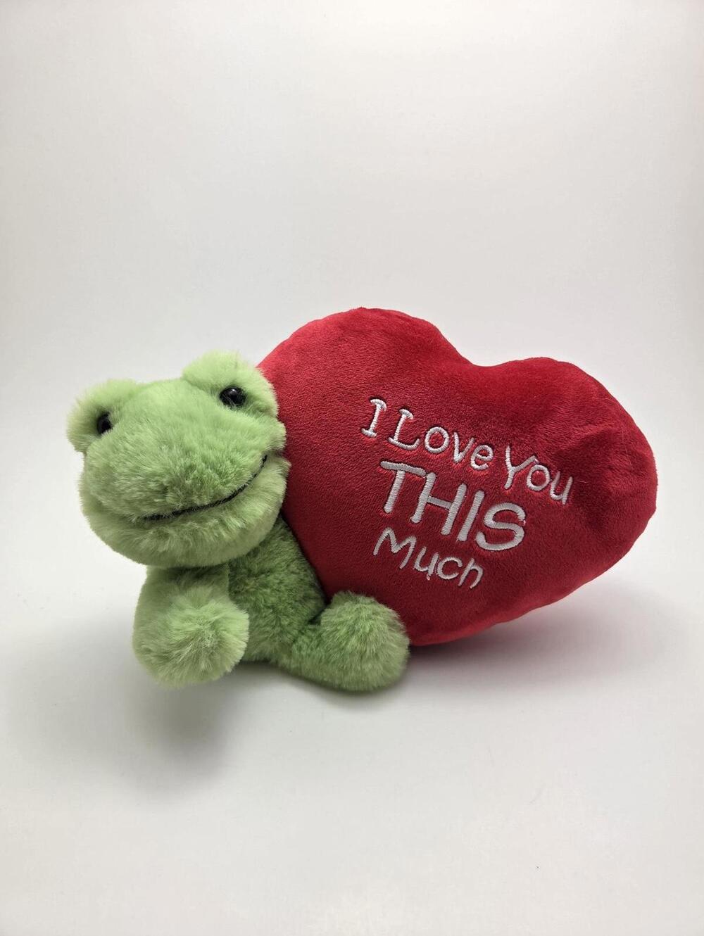 Aurora Frog Plush with Heart, Love you this much (8 inch)